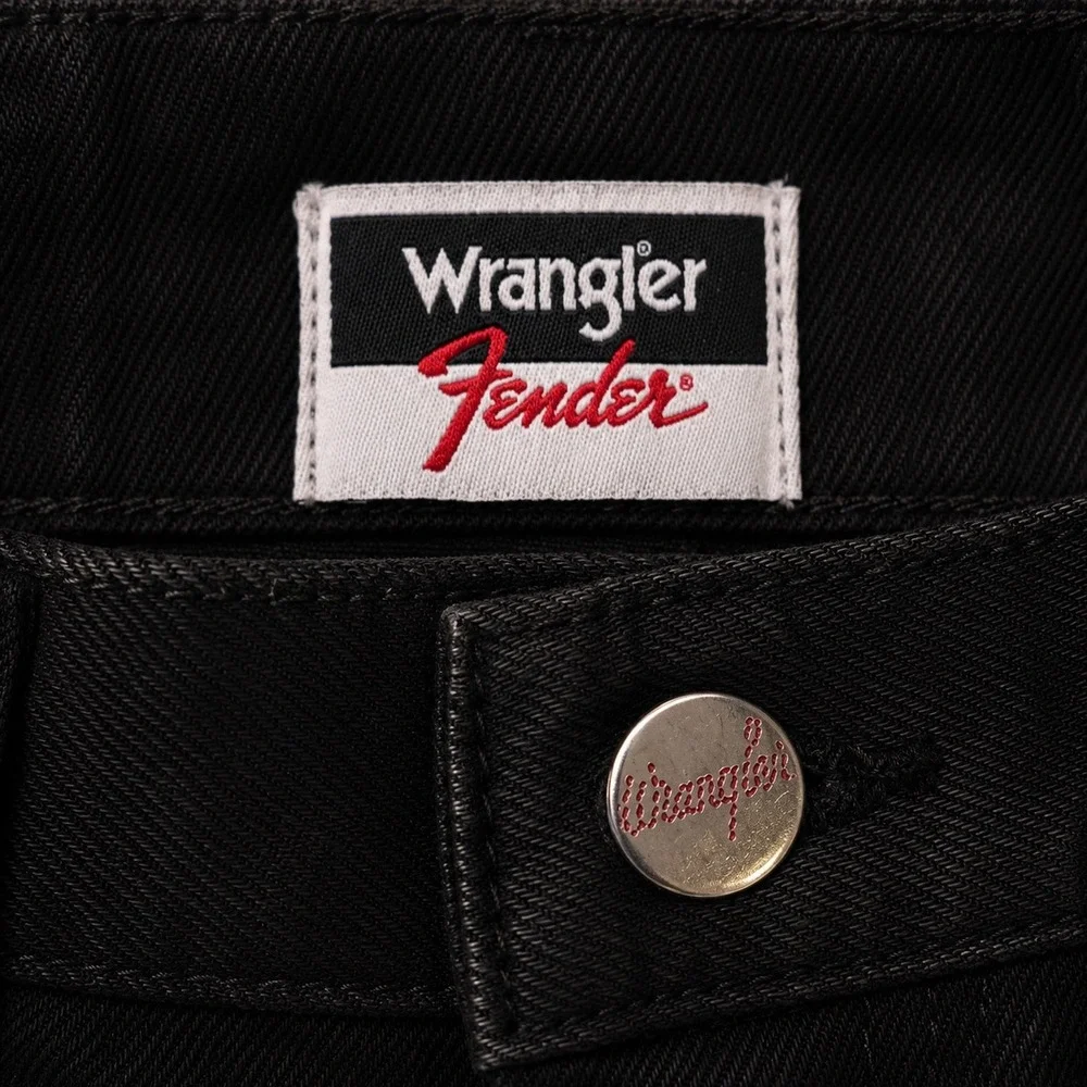 Wrangler Fender Festival Shorts Womens 28 Black High Rise Distressed Denim New - Picture 4 of 16